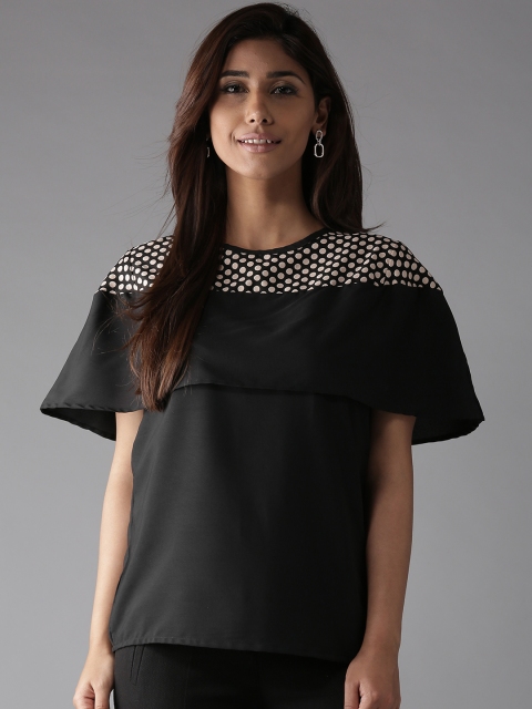 

HERE&NOW Women Black Solid Layered Top