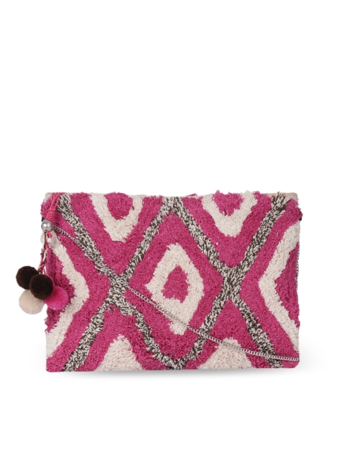 

Diwaah Pink & White Self Design Sling Bag