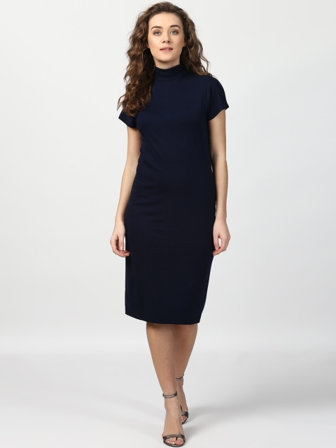 

Harpa Women Navy Blue Solid Sheath Dress