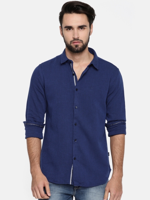 

Flying Machine Men Blue Slim Fit Solid Casual Shirt