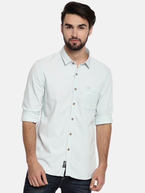 

Flying Machine Men Blue Slim Fit Solid Casual Shirt