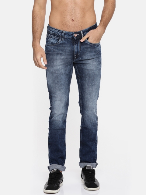 

Flying Machine Men Blue Skinny Fit Mid-Rise Clean Look Stretchable Jeans