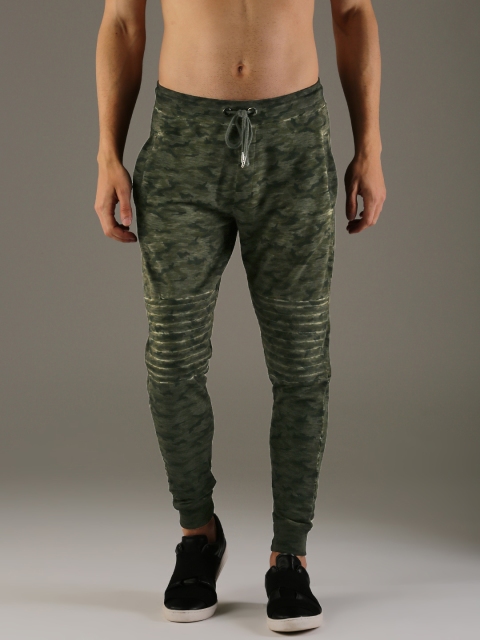 

Flying Machine Men Olive Green Regular Fit Printed Joggers