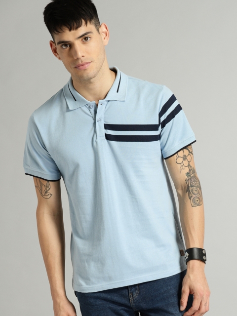 

Roadster Men Blue Solid Polo Collar T-shirt