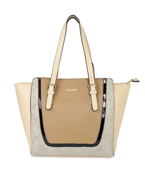 

Addons Beige & Grey Textured Shoulder Bag