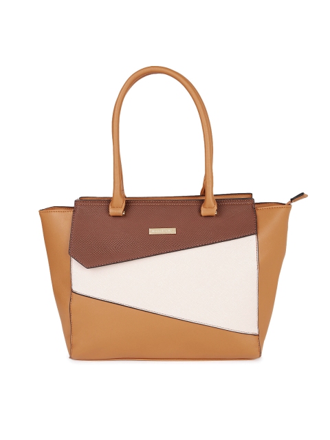 

Addons Tan Brown & Dusty Pink Colourblocked Shoulder Bag