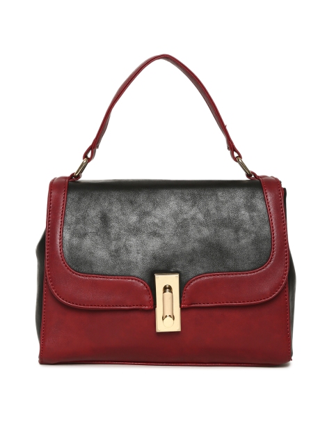 

Addons Maroon & Black Colourblocked Satchel