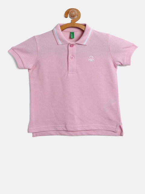 

United Colors of Benetton Boys Pink Solid Polo T-shirt
