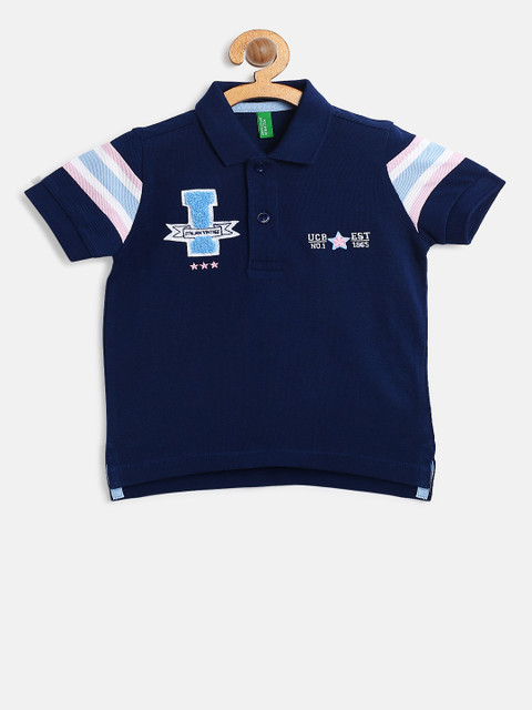 

United Colors of Benetton Boys Navy Solid Polo T-shirt, Navy blue