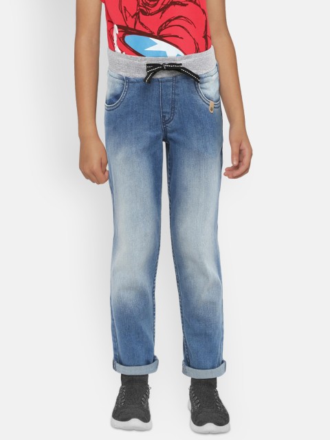 United Colors of Benetton Boys Blue Regular Fit Mid-Rise Clean Look Denim Jeans