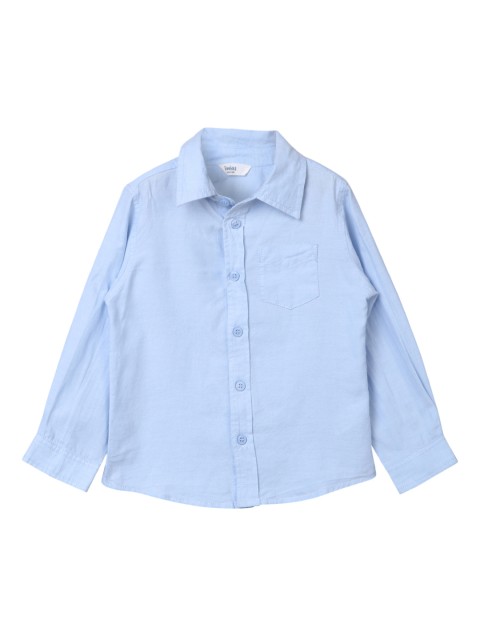 

Beebay Boys Blue Regular Fit Solid Casual Shirt