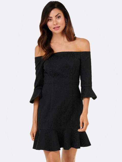 

Forever New Women Black Solid Fit and Flare Dress