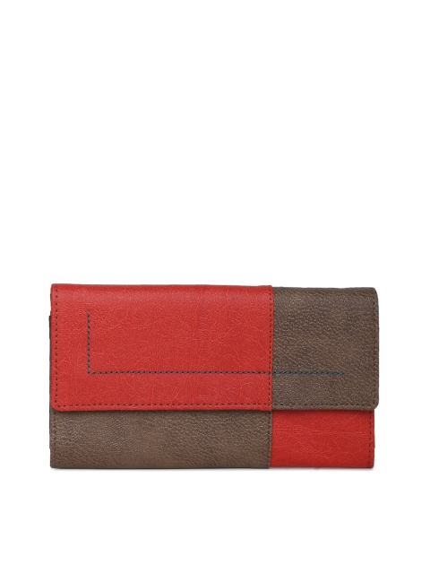 

Baggit Women Red & Grey Colourblocked Two Fold Wallet