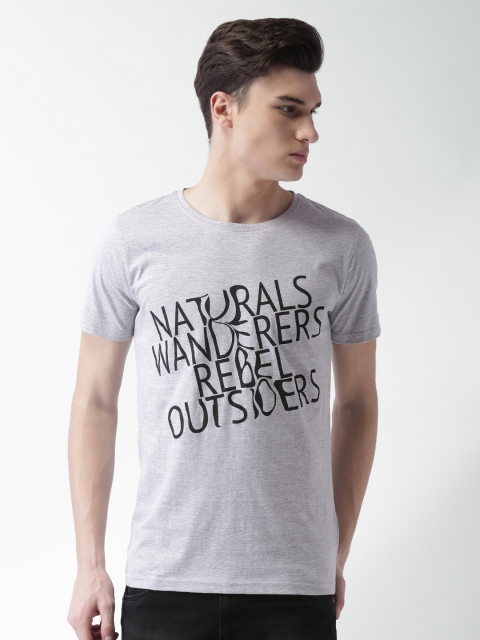 

Blue Saint Men Grey Printed Round Neck T-shirt