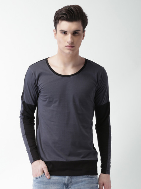 

Blue Saint Men Grey Solid Round Neck T-shirt