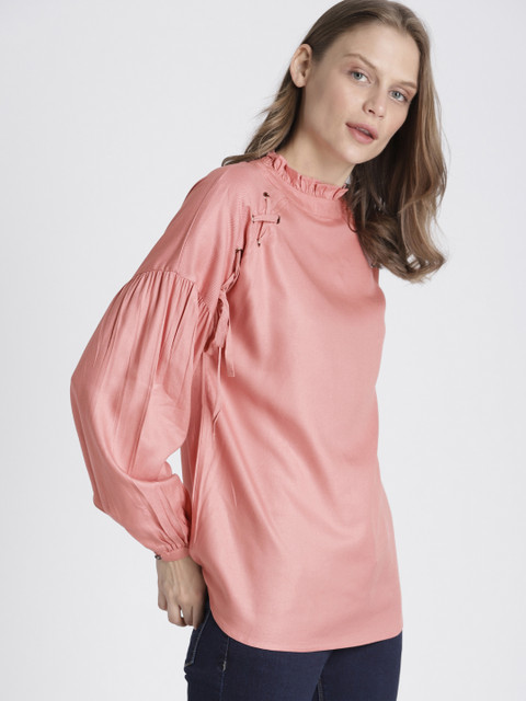 

Chemistry Women Peach-Coloured Solid Top