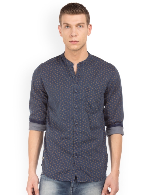 

Ed Hardy Men Navy Blue Slim Fit Printed Casual Shirt