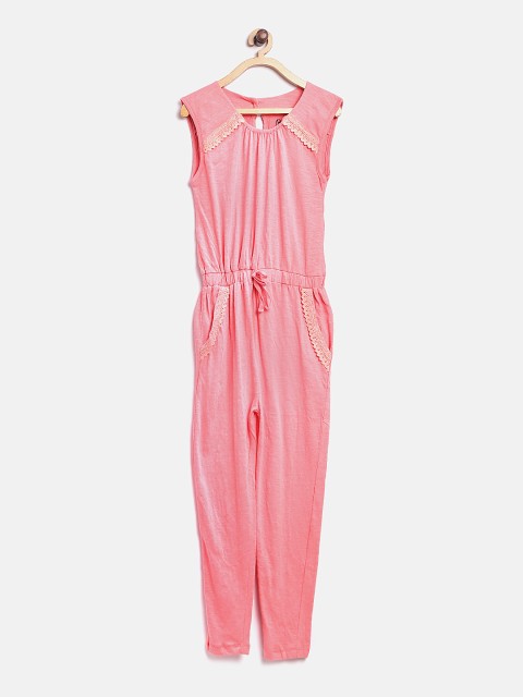 

Pepe Jeans Girls Pink Solid Jumpsuit