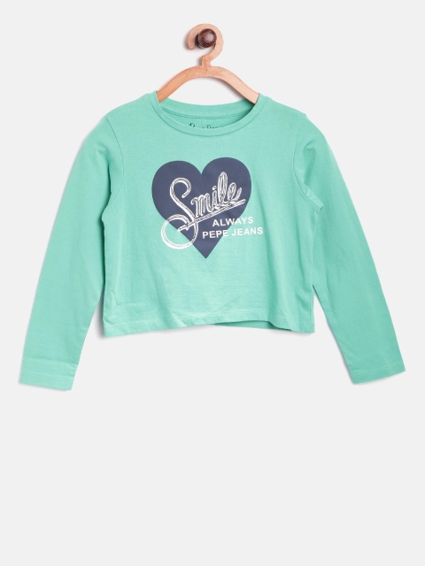 

Pepe Jeans Girls Green Printed Round Neck T-shirt