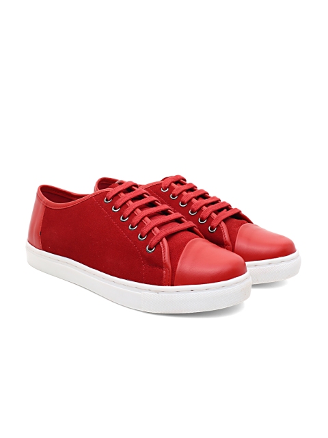 

United Colors of Benetton Men Red Leather Sneakers