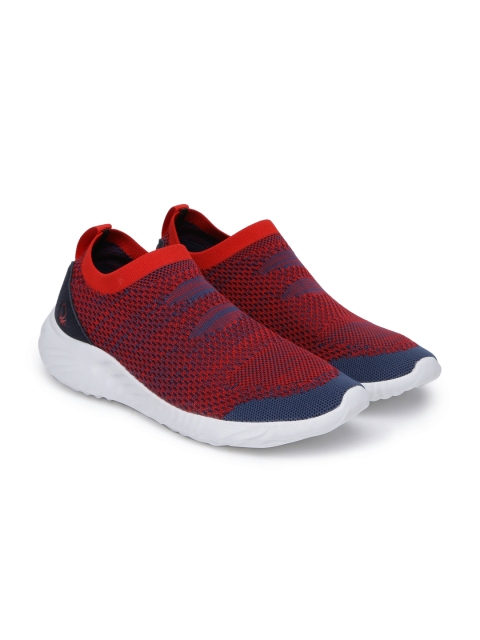 

United Colors of Benetton Men Red & Blue Woven-Design Slip-On Walking Shoes