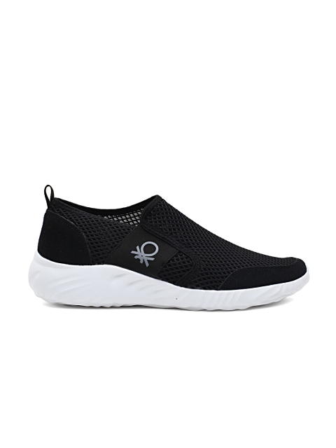 

United Colors of Benetton Men Black See Through Mesh Walking Shoes