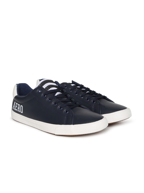 

Aeropostale Men Navy Baker Leather Sneakers, Navy blue