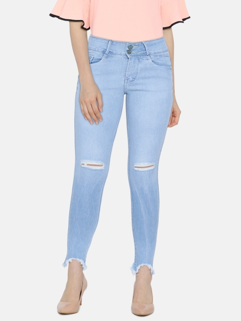 

Code 61 Women Blue Regular Fit Mid-Rise Slash Knee Stretchable Jeans