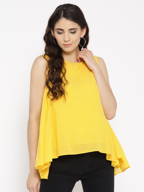 

AND Women Yellow Solid Top