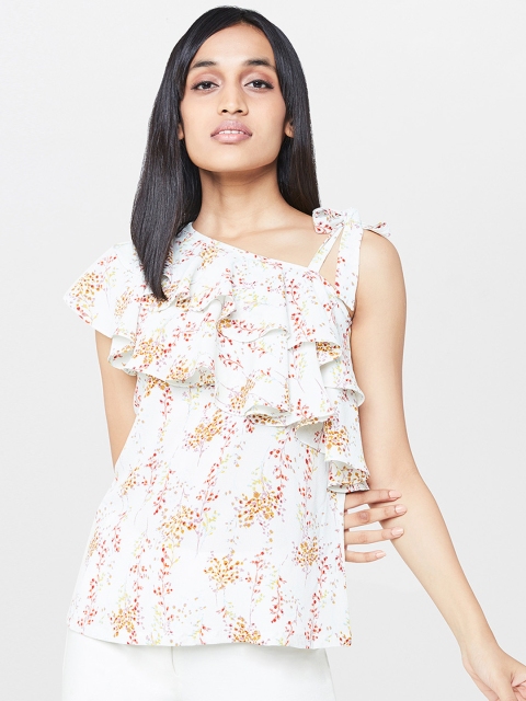 

AND Women Off-White Printed Top
