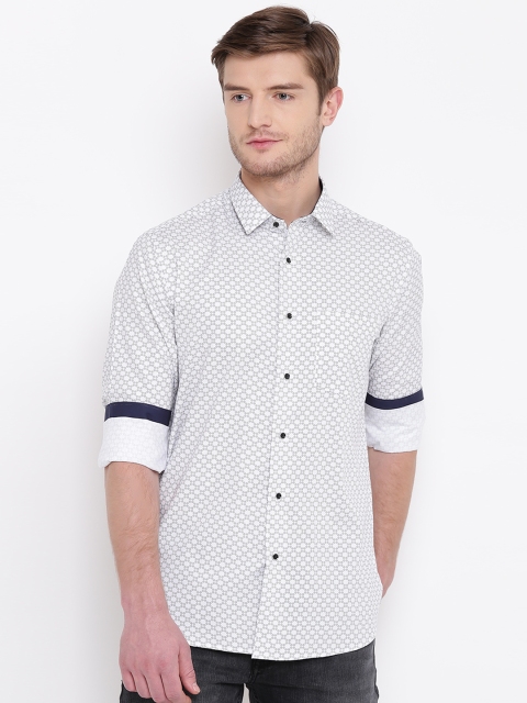 

Blackberrys Men White & Black Slim Fit Printed Casual Shirt