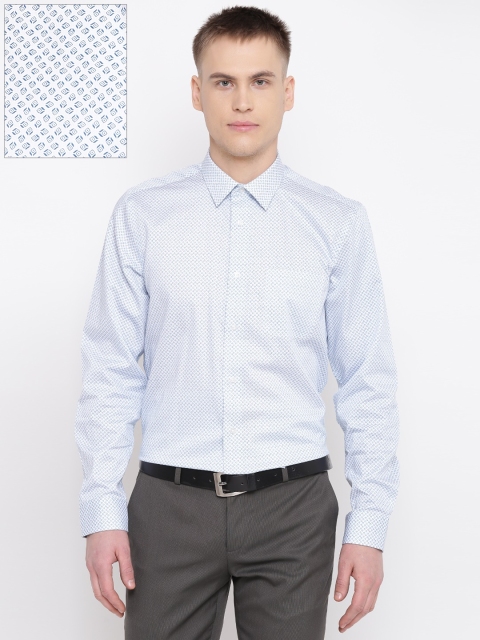 

Blackberrys Men Blue & White Slim Fit Printed Formal Shirt
