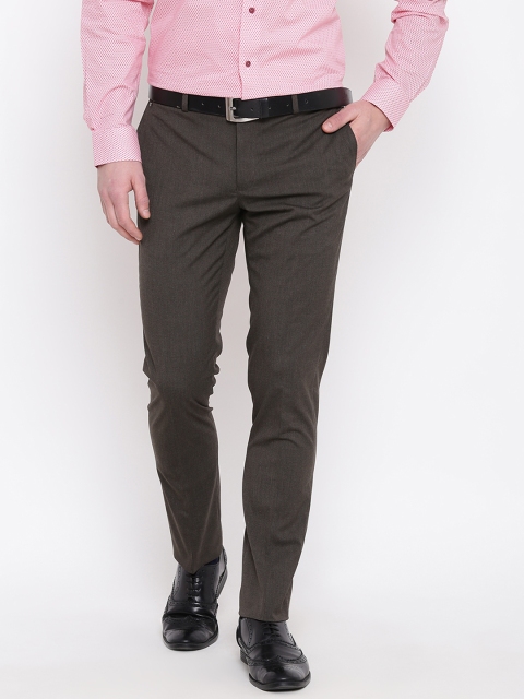 

Blackberrys Men Brown Regular Fit Solid Formal Trousers
