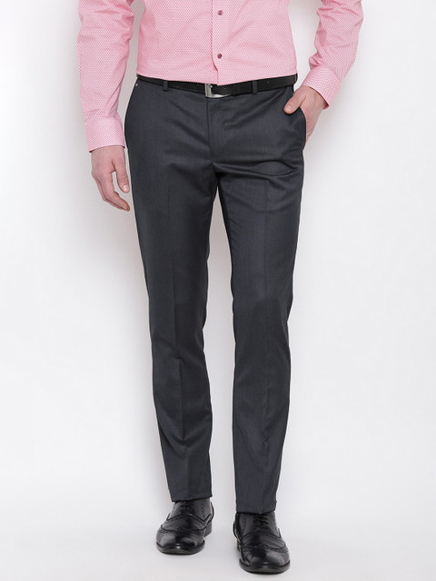 

Blackberrys Men Navy Solid Formal Trousers, Navy blue