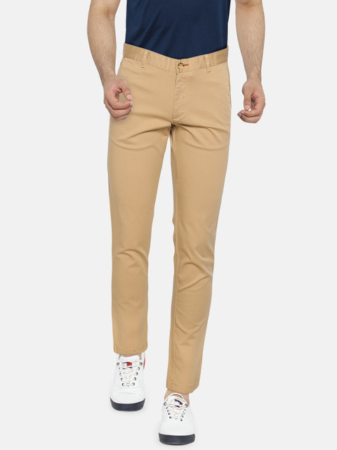 

Blackberrys Men Khaki Solid Trousers