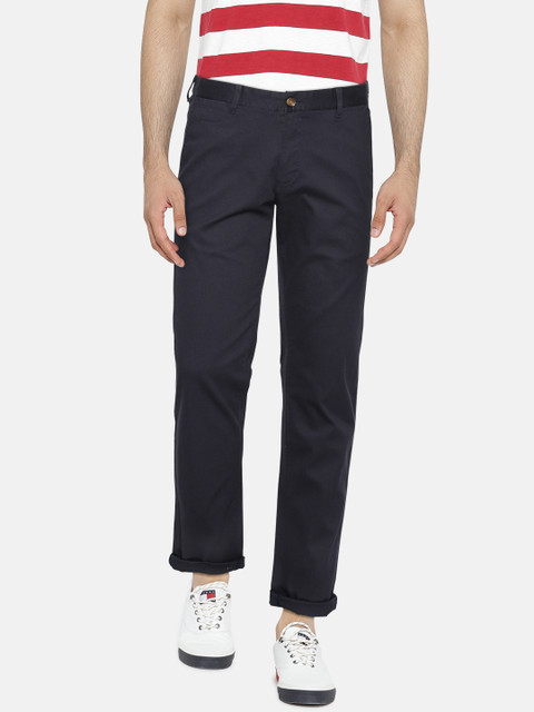 

Blackberrys Men Navy Blue Solid Trousers