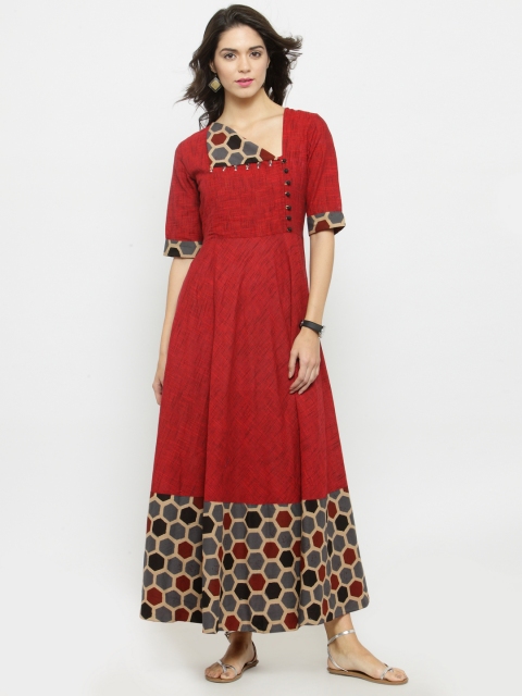 

Varanga Women Rust Solid Maxi Dress
