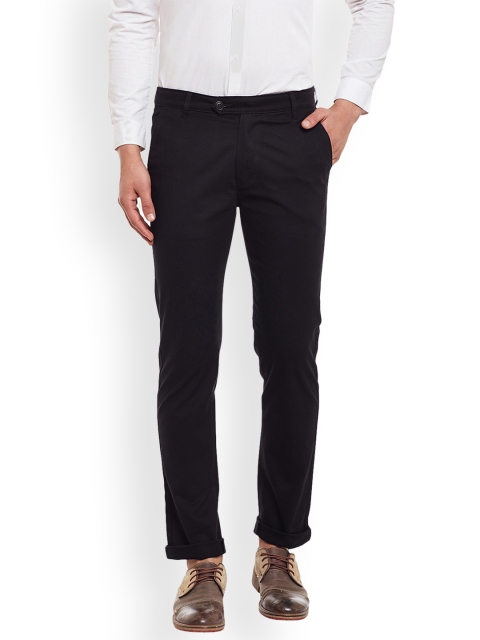 

Hancock Men Black Comfort Slim Fit Solid Chinos