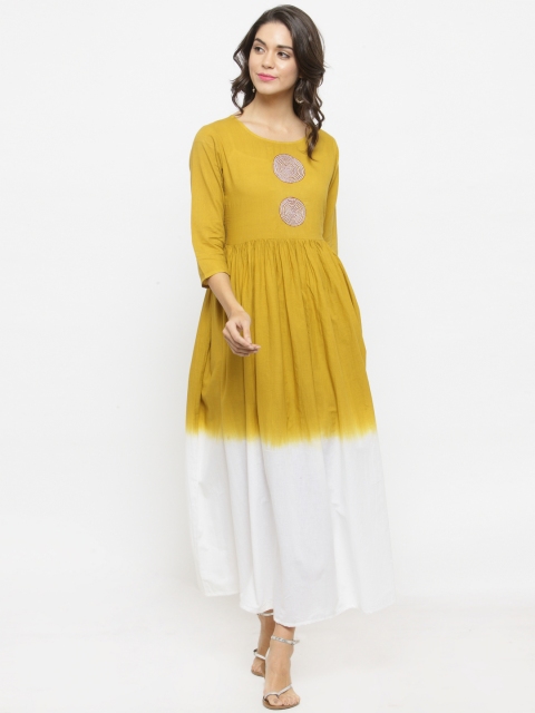 

Varanga Women Mustard Solid Maxi Dress