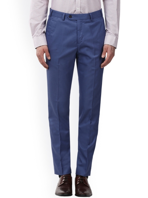 

Park Avenue Men Blue Regular Fit Solid Formal Trousers