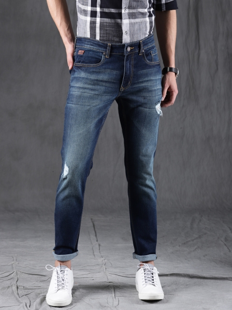 

WROGN Men Blue Slim Fit Mid-Rise Mildly Distressed Stretchable Jeans
