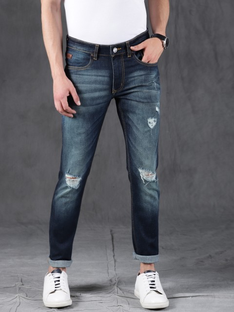 

WROGN Men Blue Slim Fit Mid-Rise Mildly Distressed Stretchable Jeans