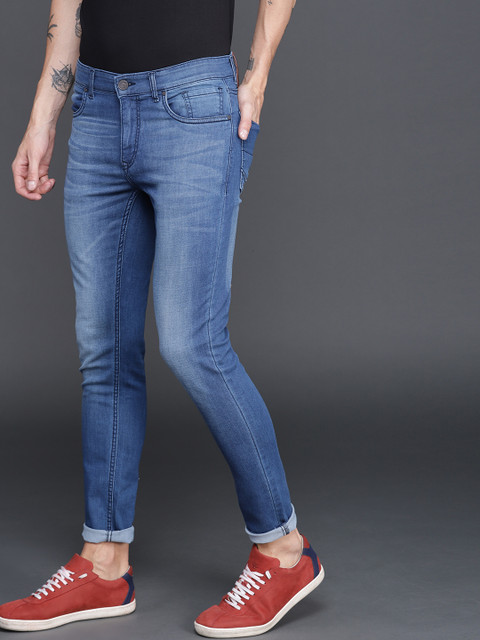 

WROGN Men Blue Slim Fit Mid-Rise Clean Look Stretchable Jeans