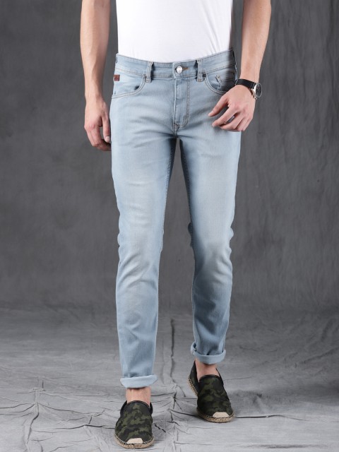 

WROGN Men Blue Slim Fit Mid-Rise Clean Look Stretchable Cropped Jeans