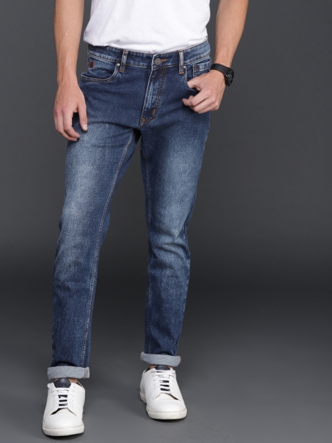 

WROGN Men Blue Slim Fit Mid-Rise Clean Look Stretchable Jeans