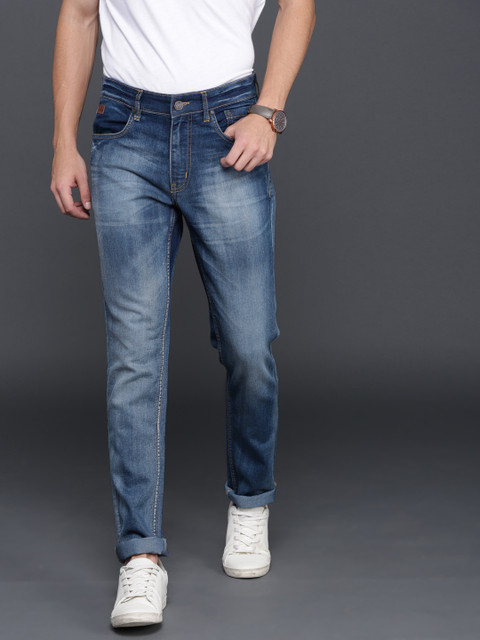 

WROGN Men Blue Slim Fit Mid-Rise Clean Look Stretchable Jeans