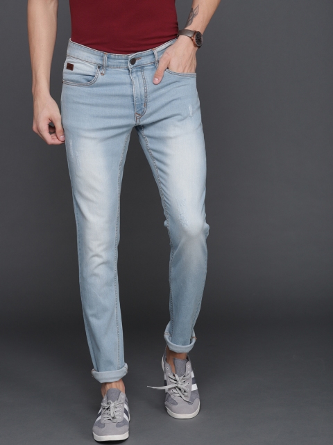 

WROGN Men Blue Slim Fit Mid-Rise Stretchable Jeans