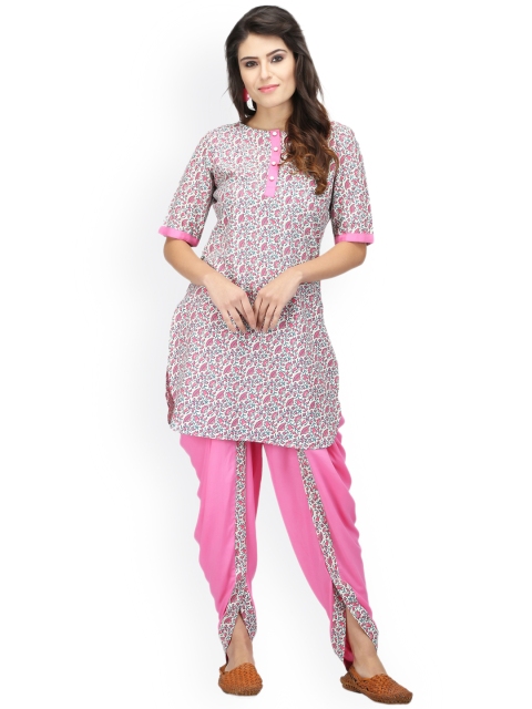 

Abhishti Women Off-White Printed A-Line Pure Cotton Kurti