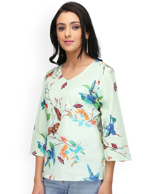 

Abhishti Women Green Printed Top