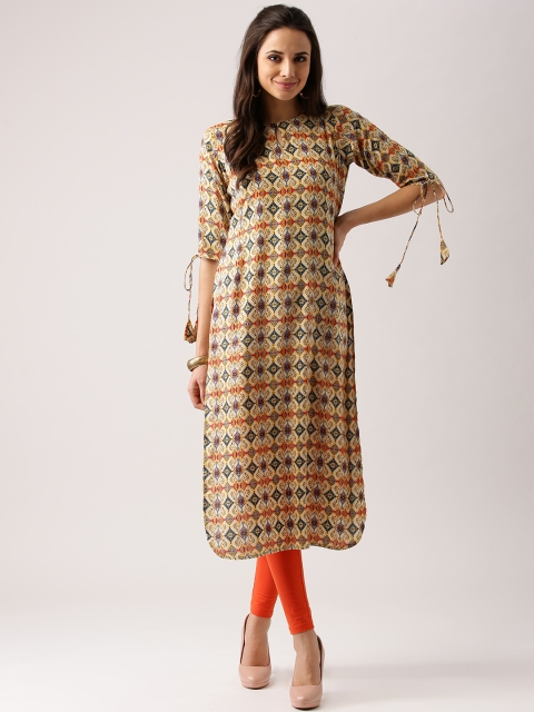 

Libas Women Multicoloured Printed Straight Kurta, Multi